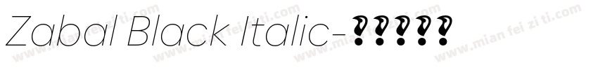 Zabal Black Italic字体转换